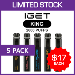 IGET KING – 2600 PUFFS – 5 PACK