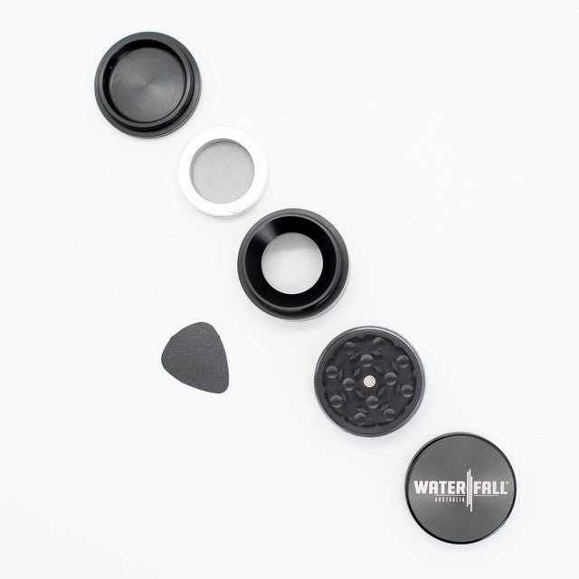 Waterfall 4-Piece Dry Herb Grinder with Removable Screen - Gloss (43mm) - Image 5