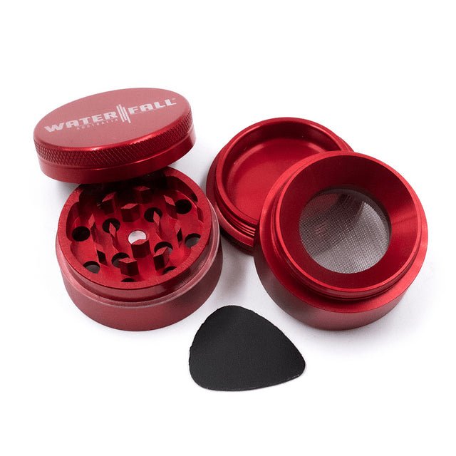 Waterfall 4-Piece Dry Herb Grinder with Removable Screen - Gloss (43mm) - Image 8