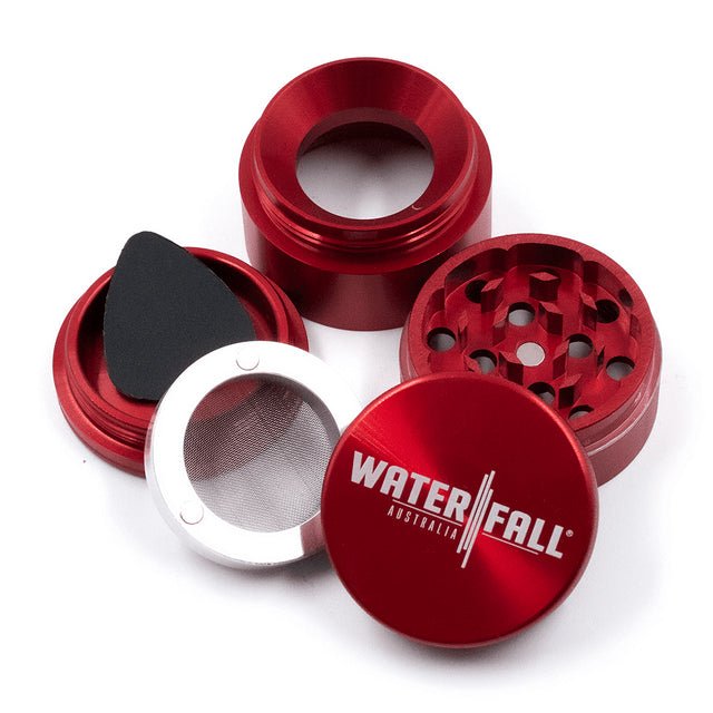 Waterfall 4-Piece Dry Herb Grinder with Removable Screen - Gloss (43mm) - Image 9
