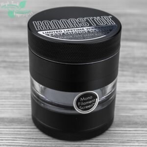 54mm Kannastor 4pc Grinder/Jar in Black (Stainless Steel Screen)