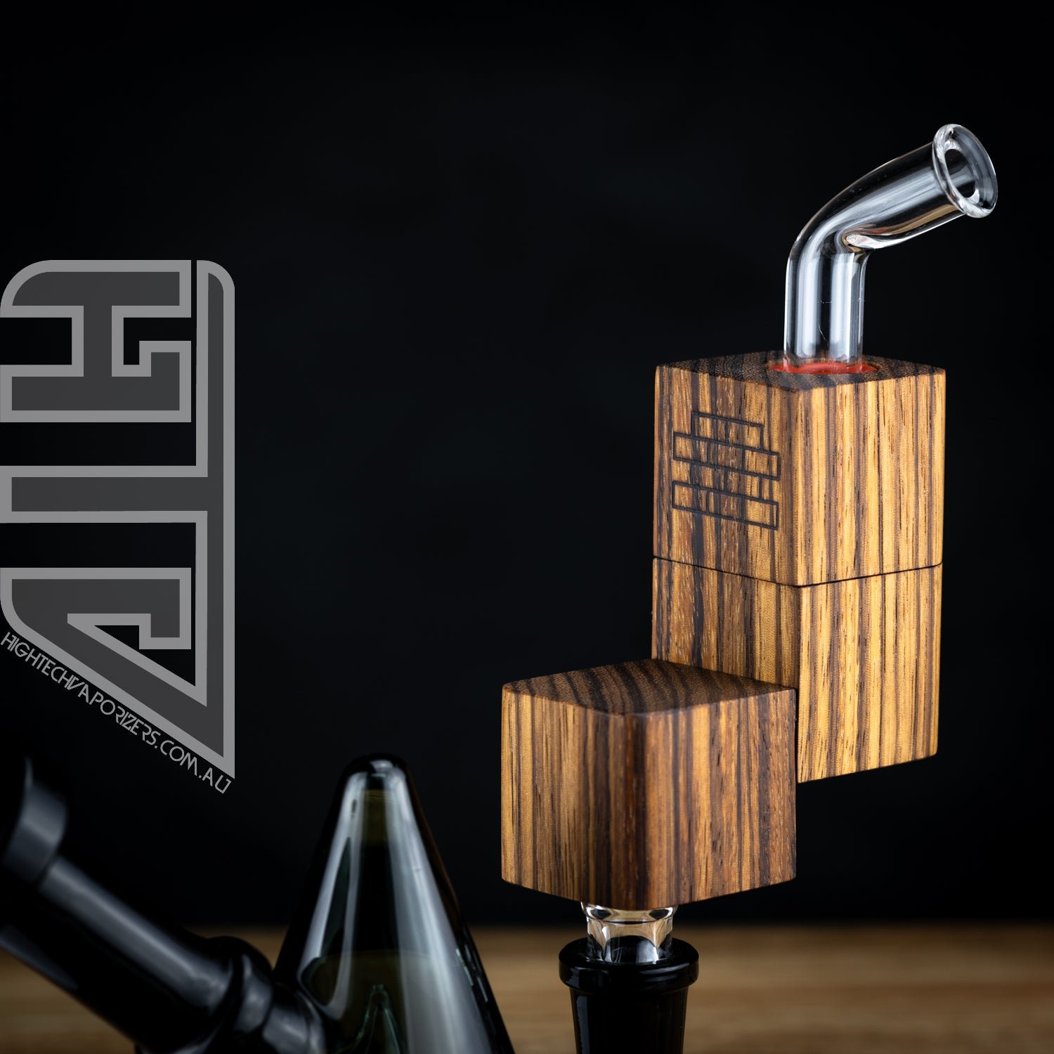 The New Flip Brick Zebrawood Flame Powered Extraction Device by Sticky Brick Labs