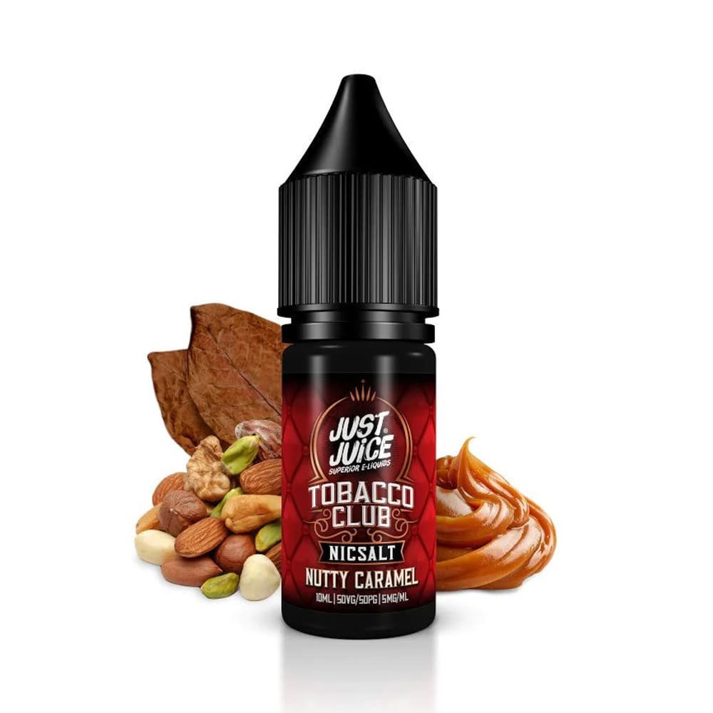 Just Juice Tobacco Club Nutty Caramel 10ml Nic Salt E Liquid
